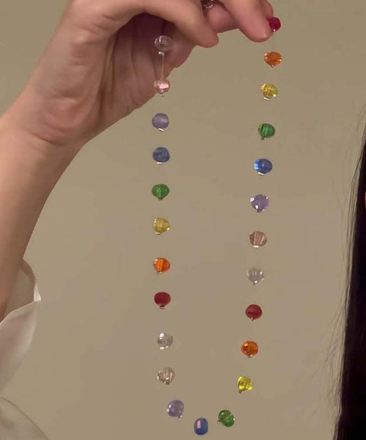 Gratuated Rainbow Beads Boho Glass Necklace Bead