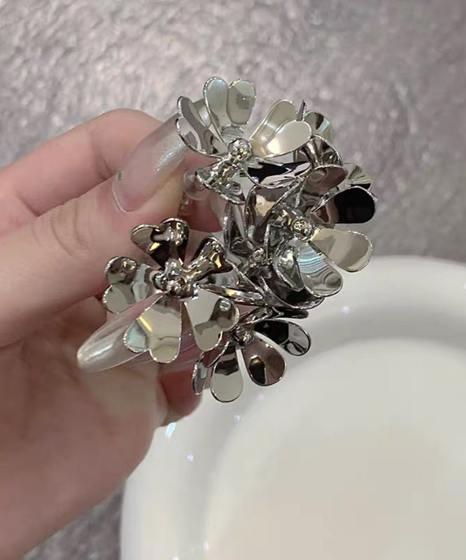 Floral Silk Stud Copper Boho Overgild Earrings