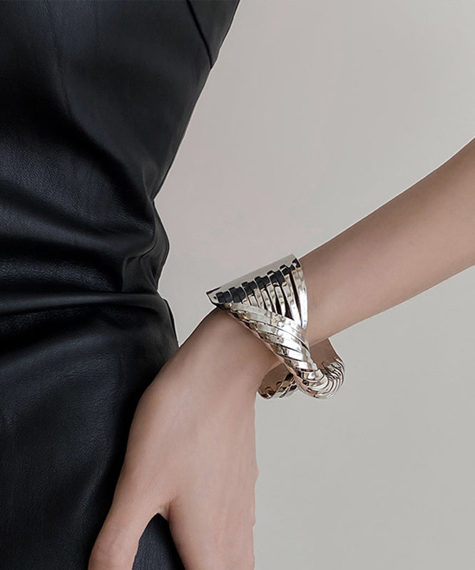 Cuff Boho Open Cross Metal Silk