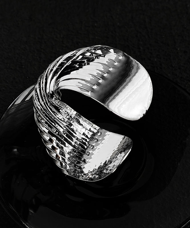 Cuff Boho Open Cross Metal Silk