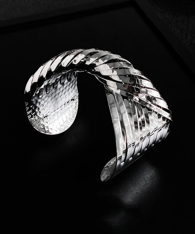 Cuff Boho Open Cross Metal Silk