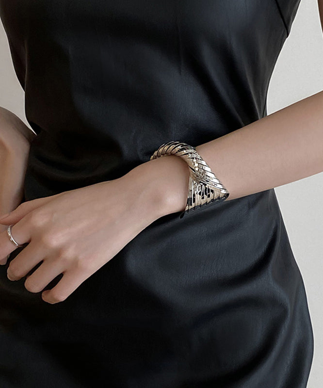 Cuff Boho Open Cross Metal Silk