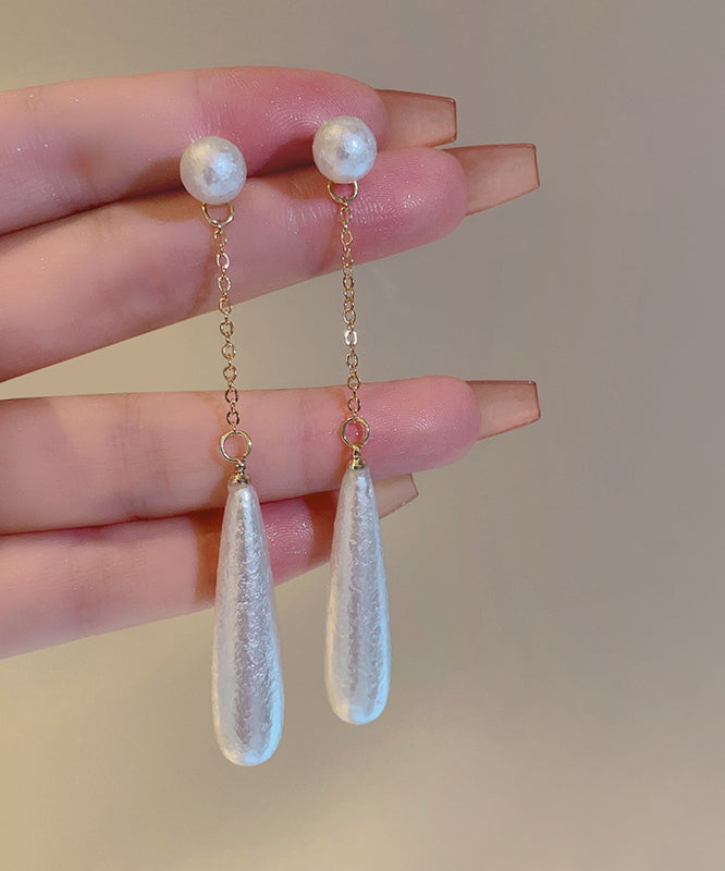 Alloy Pearl White Earrings Copper Drop Water Boho