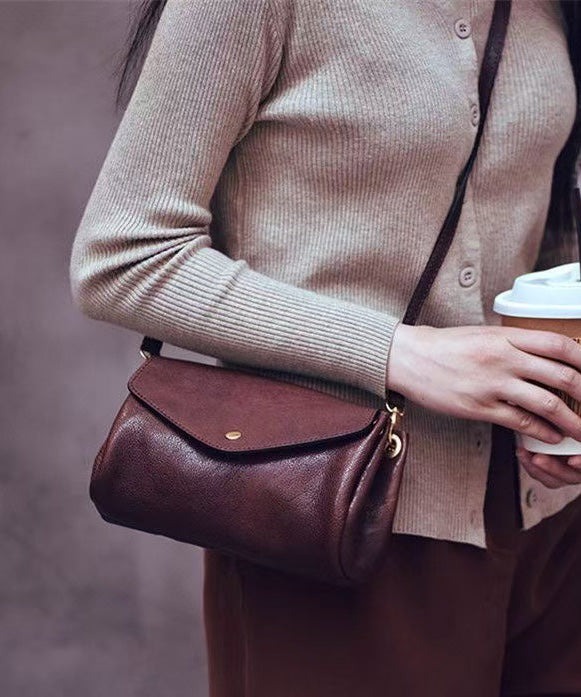 Khaki Cross-body Bag Leather Solid Durable Botique