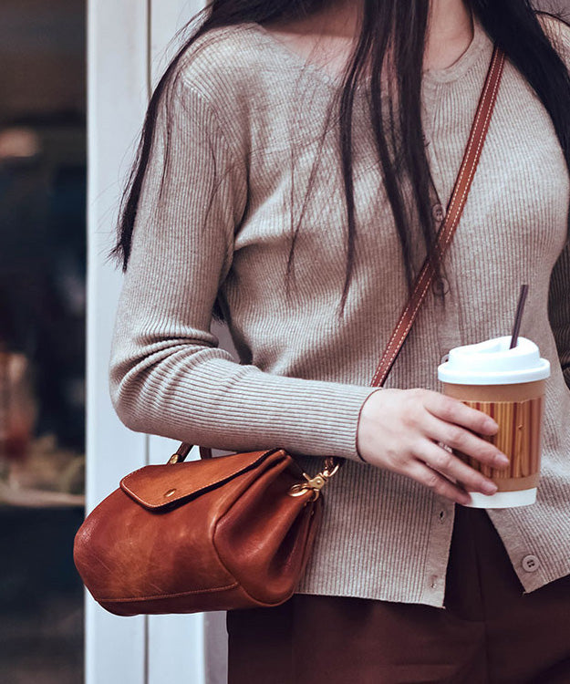 Bag Leather Cross-body Khaki Botique Durable Solid