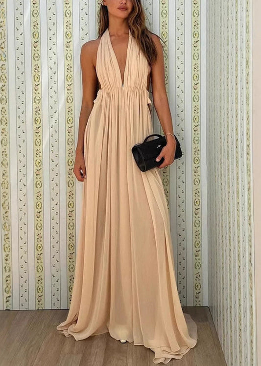 Dresses Apricot Backless Boutique Summer Halter