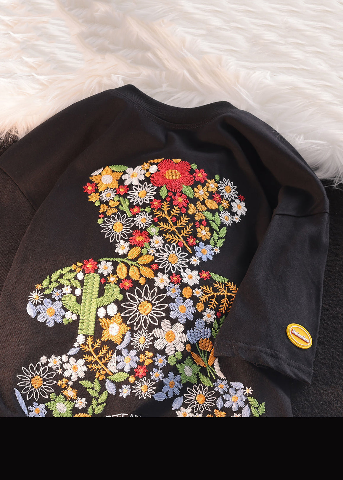 Embroideried Cotton Shirt Black O Men Summer T Neck Boutique