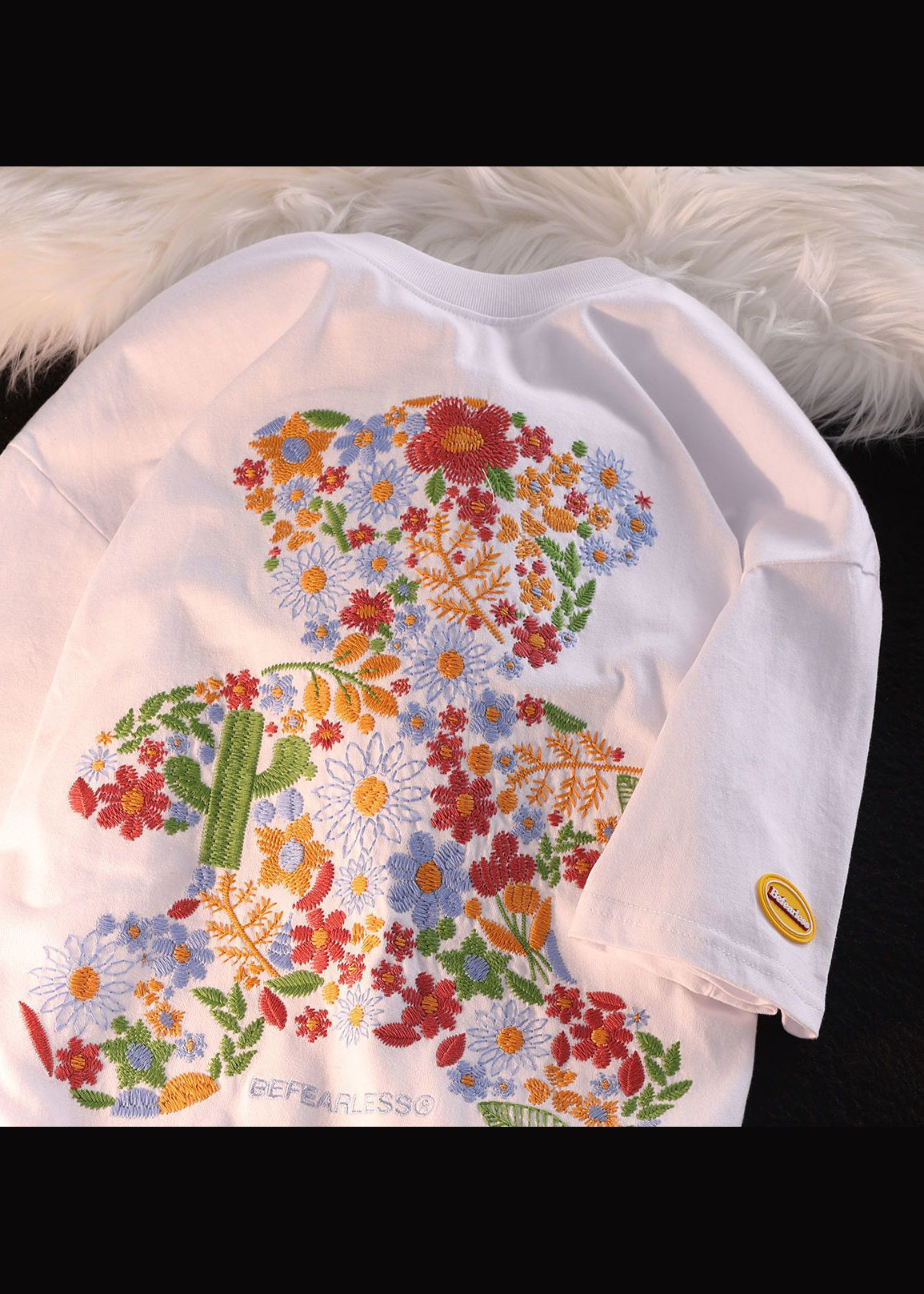 Embroideried Cotton Shirt Black O Men Summer T Neck Boutique