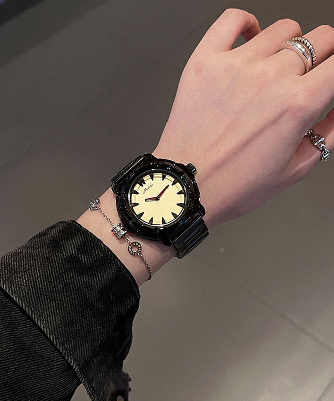 Black Stainless Alloy Boutique Watches Quartz Movement Steel