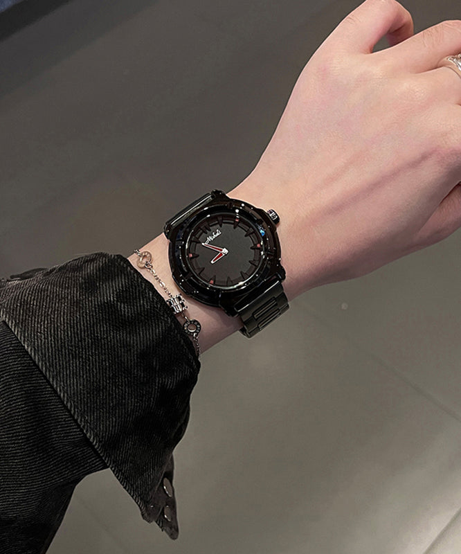 Black Stainless Alloy Boutique Watches Quartz Movement Steel
