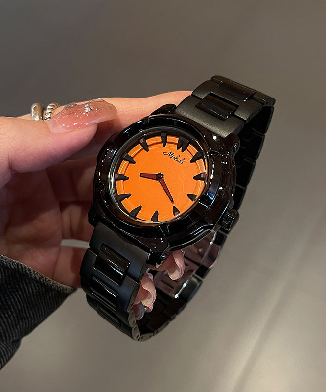 Black Stainless Alloy Boutique Watches Quartz Movement Steel