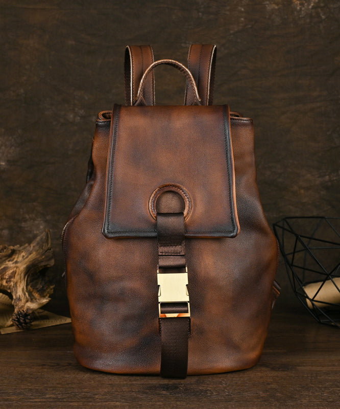 Capacity Backpack Large Brown Boutique Leather Calf Bag