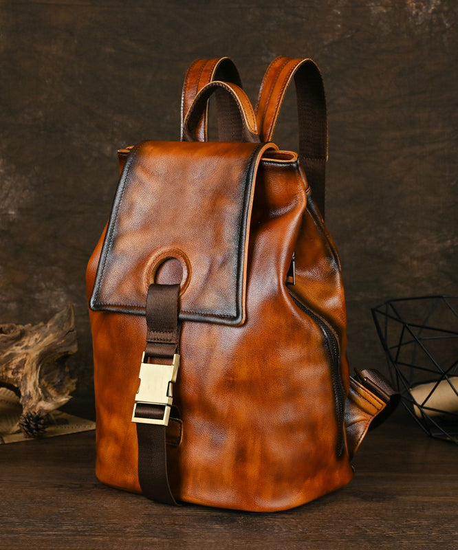 Capacity Backpack Large Brown Boutique Leather Calf Bag