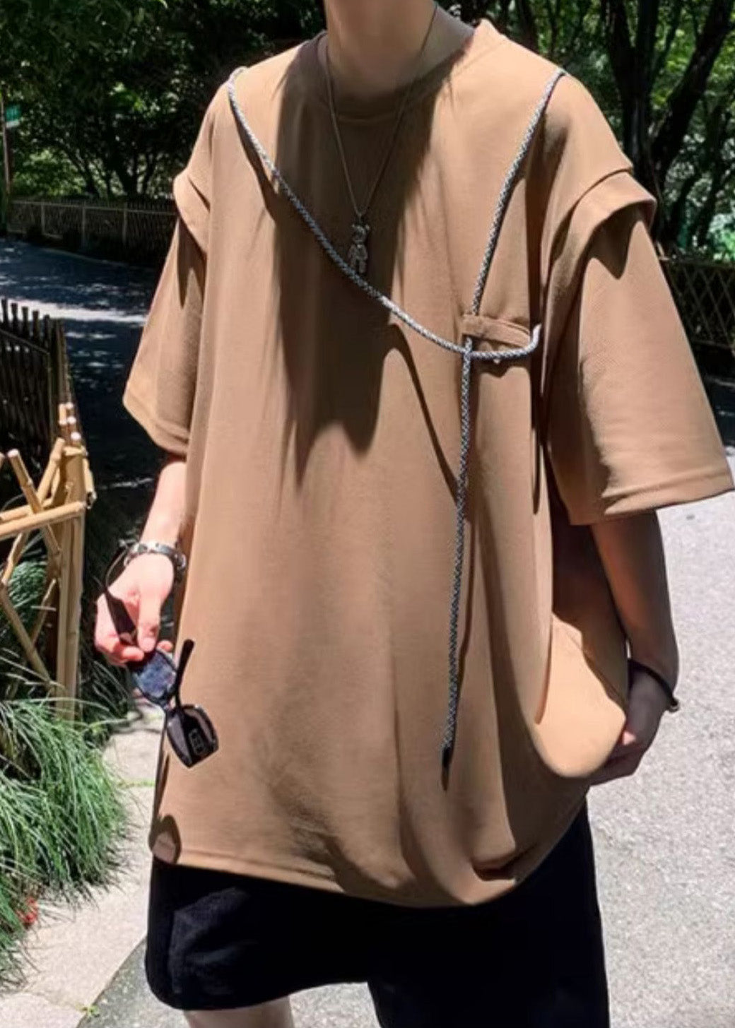 Grunt Brown Style Summer Boutique Shirts Men's Cotton Oversized