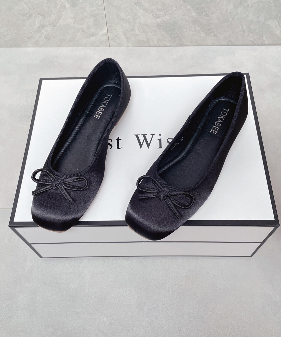 Bow Comfortable Boutique Flats Satin Blue Splicing