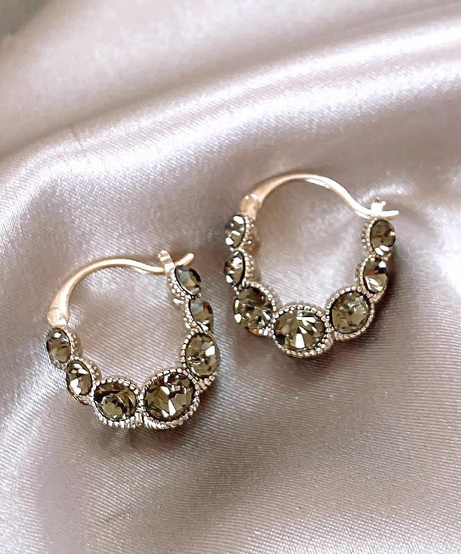 Boucles d'oreilles créoles en alliage de cuivre et zircone Boutique QQ064