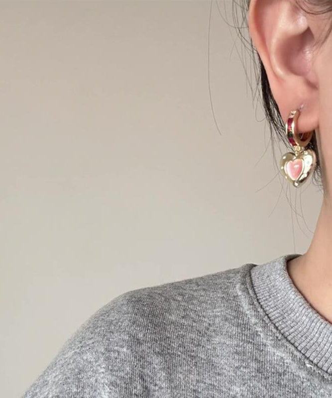 Love Hoop Zircon Boutique And Copper Alloy Srar Asymmetrical Gold