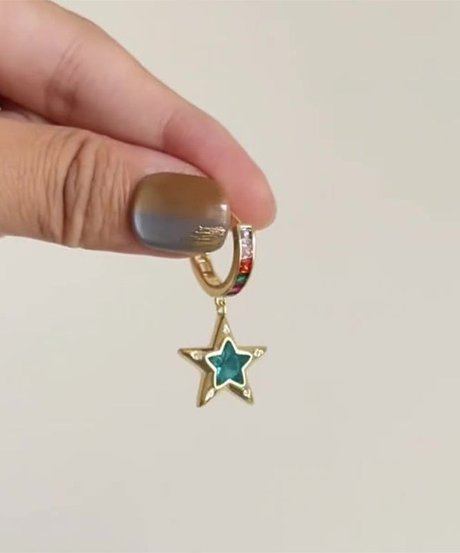 Love Hoop Zircon Boutique And Copper Alloy Srar Asymmetrical Gold