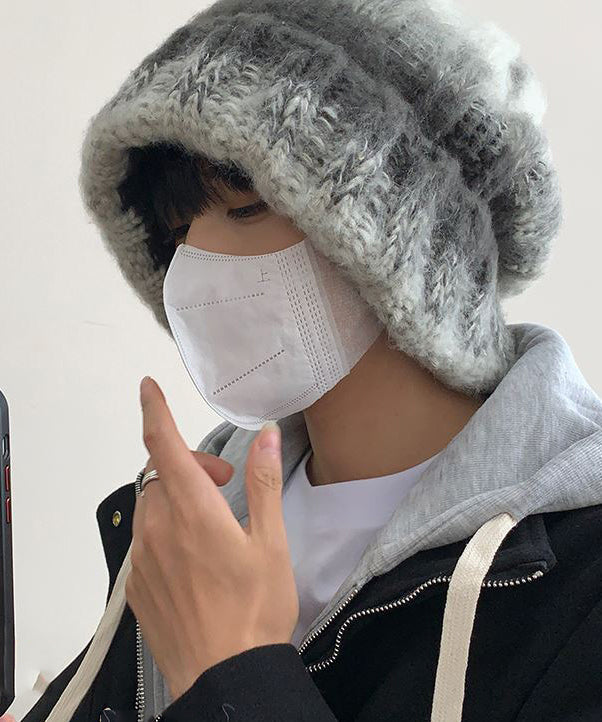 Boutique Grey Cozy Warm Men Knit Bonnie Hat TK033