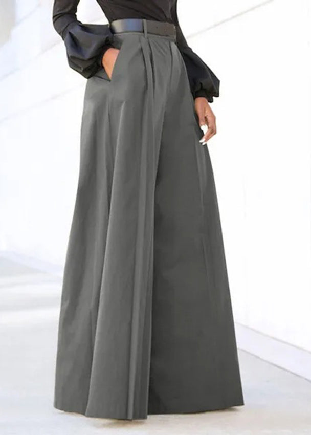 Leg Boutique Grey Waist High Pockets Pants Spring Wide