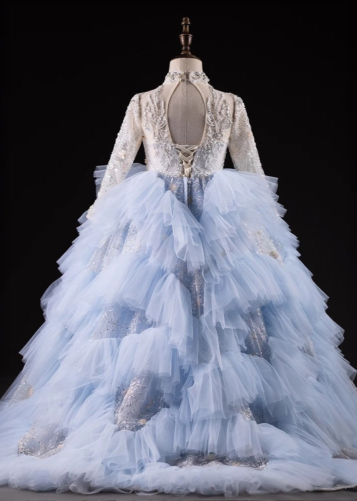 Tulle Boutique Kids Light Nail Blue Dresses Bead Spring Maxi