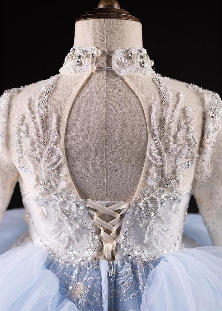 Tulle Boutique Kids Light Nail Blue Dresses Bead Spring Maxi