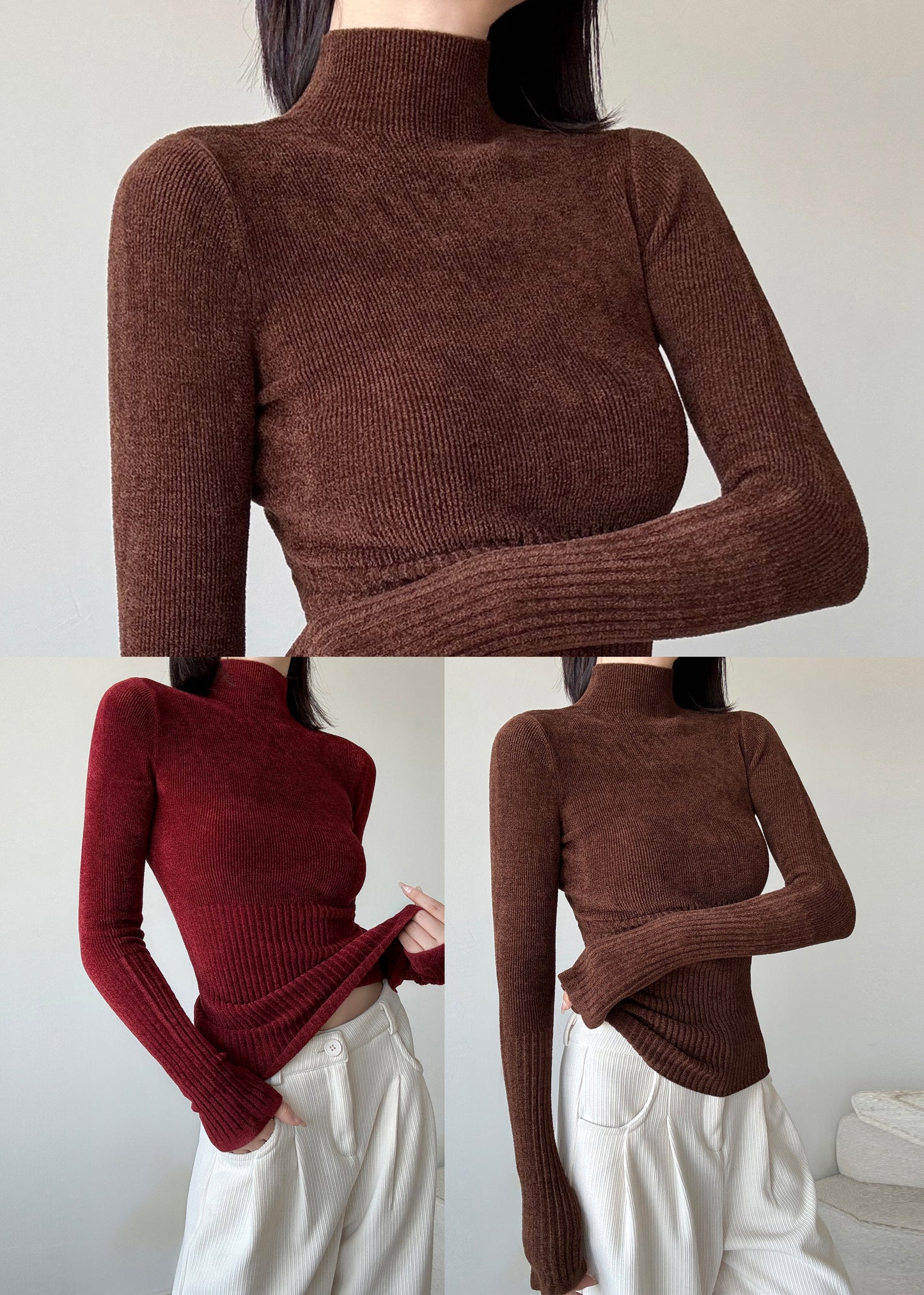 Boutique Mulberry High Neck Knit Pullover Spring YP026