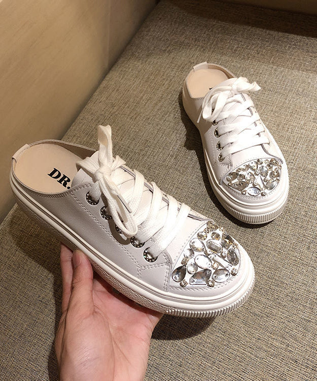 Zircon Platform Lace Boutique Up Pink Sandals Splicing Slide