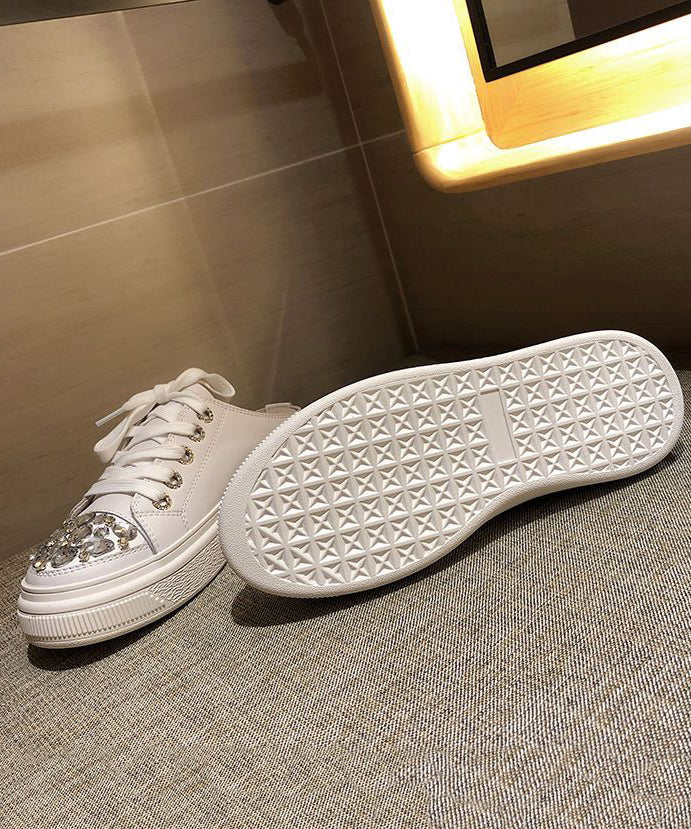 Boutique Lace Platform Up Zircon Slide Pink Sandals Splicing