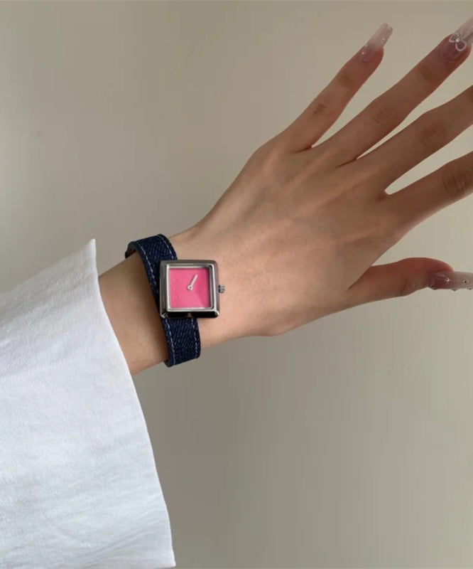 Quartz Boutique Waterproof Denim Watches Movement Fabric Red