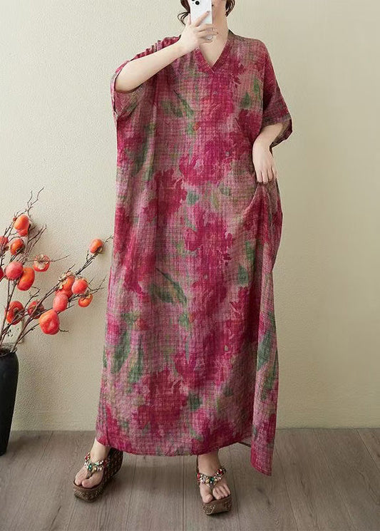 Dress Cotton Summer Holiday Tie Red Oversized Boutique Dye