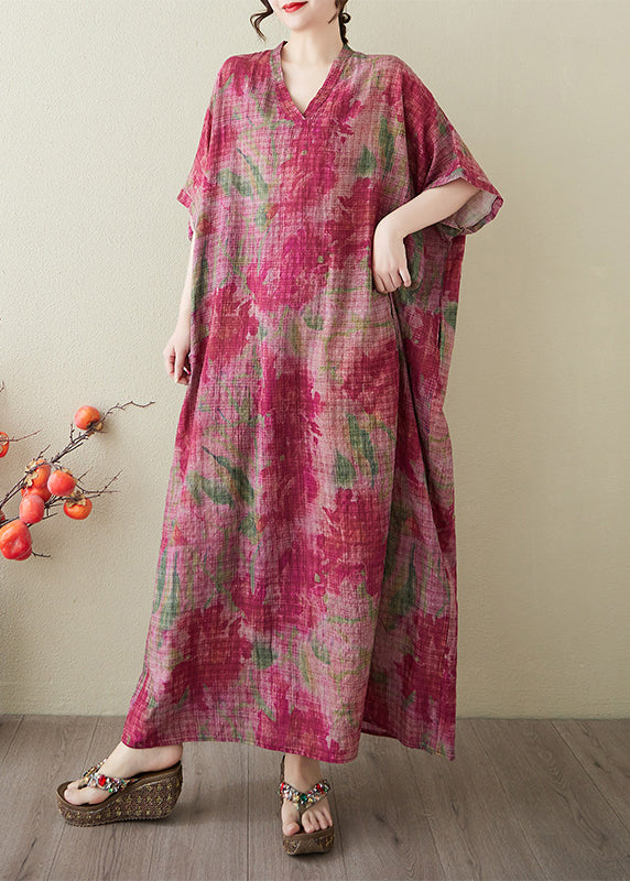 Dress Cotton Summer Holiday Tie Red Oversized Boutique Dye
