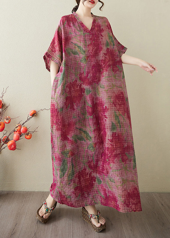 Dress Cotton Summer Holiday Tie Red Oversized Boutique Dye