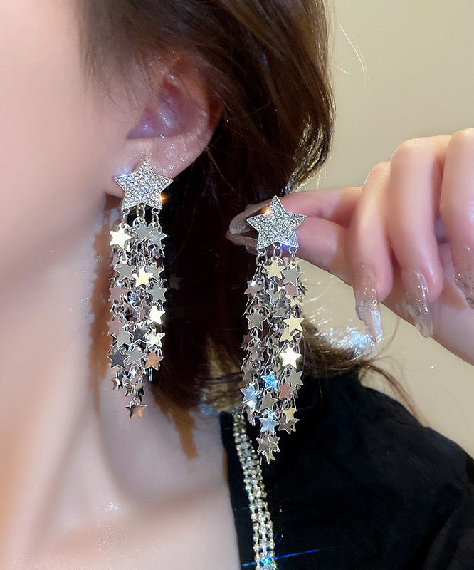 Drop Silk Tassel Star Earrings Boutique Copper