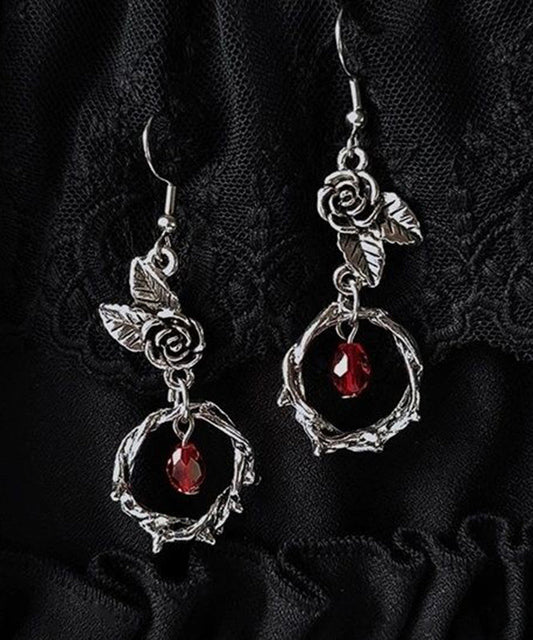 Rose Crystal Sterling Silk Silver Earrings Drop Boutique