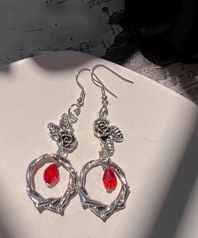 Rose Crystal Sterling Silk Silver Earrings Drop Boutique