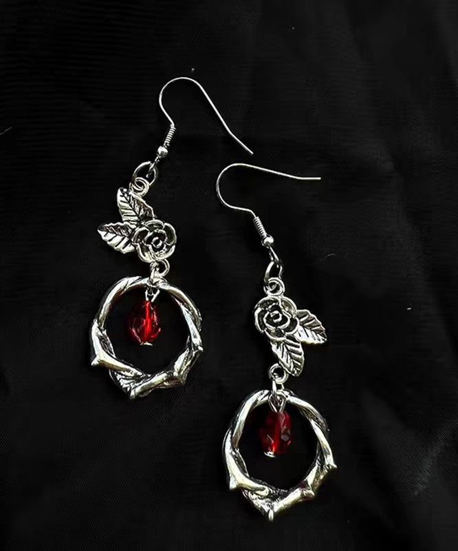 Rose Crystal Sterling Silk Silver Earrings Drop Boutique