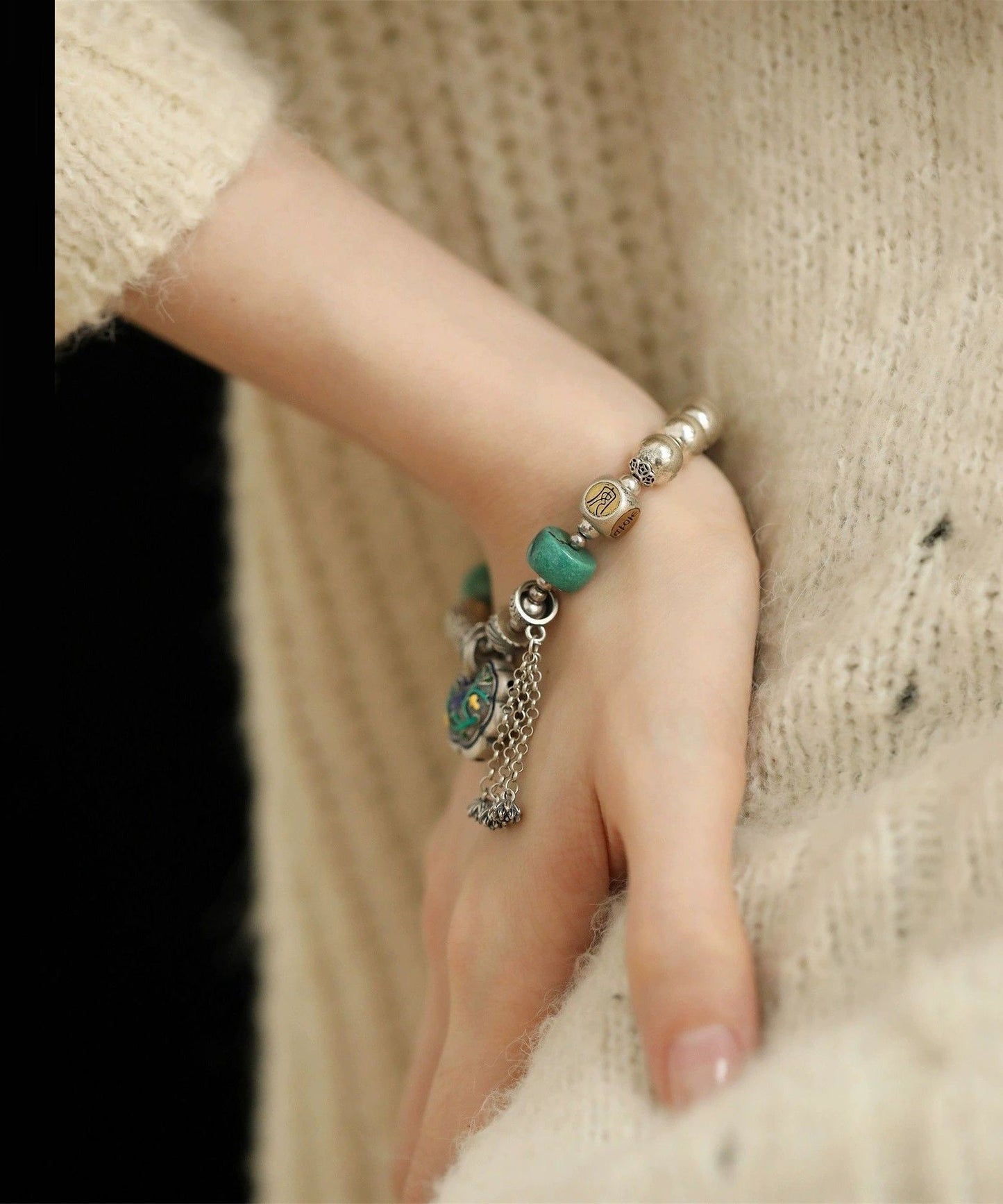 Charm Turquoise Silver Silk Boutique Bracelet Bracelets Sterling