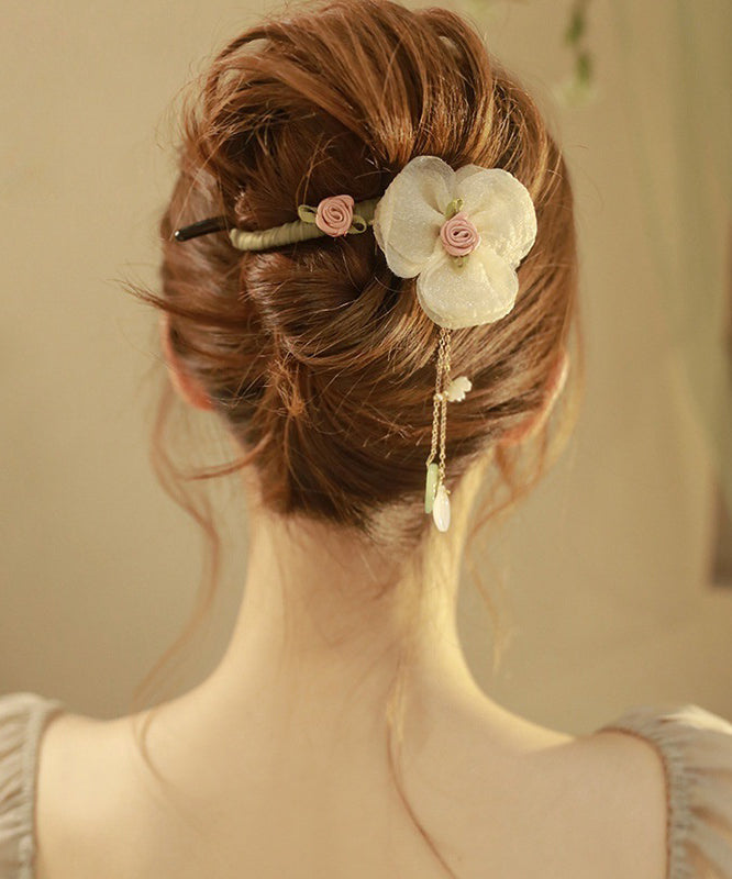 Floral Pearl Hairpin Tulle Boutique Plastic Tassel