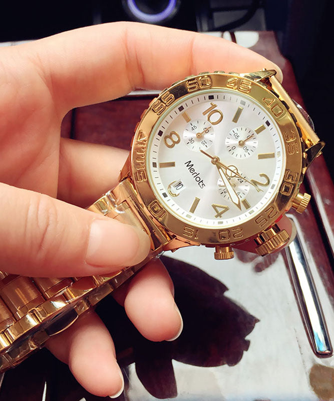 Steel Watches Boutique White Machinery Movement Stainless Quartz