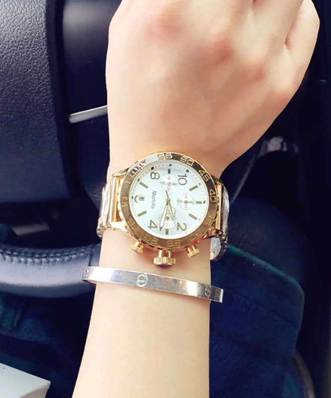 Steel Watches Boutique White Machinery Movement Stainless Quartz