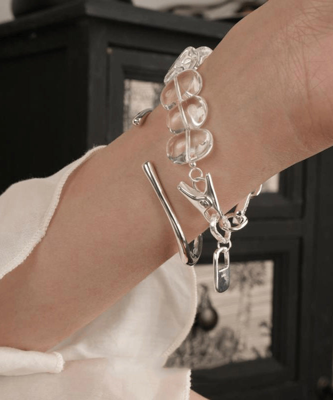 Chain Sterling Silver Crystal Nude Brief Bracelet