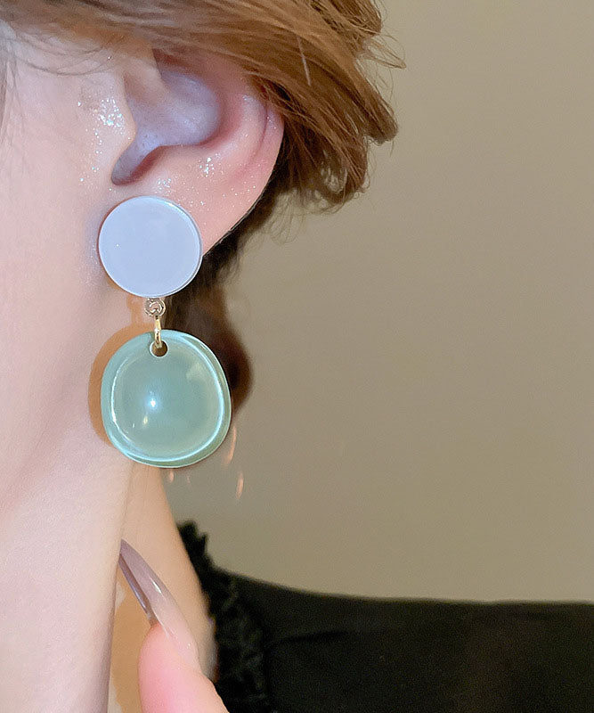 Sterling Silver Alloy Earrings Resin Pink Brief Drop