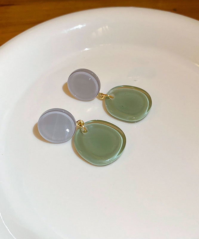 Sterling Silver Alloy Earrings Resin Pink Brief Drop