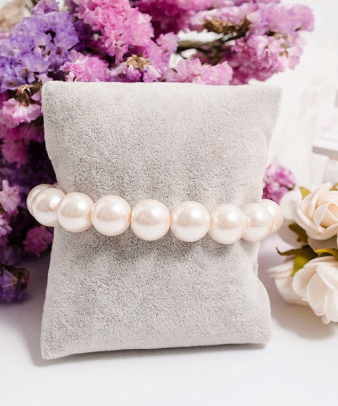 Brief White Alloy Pearl Beading Bracelet YD046