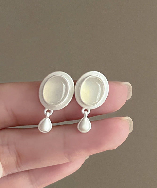 Water Brief Metal White Drop Earrings Tassel