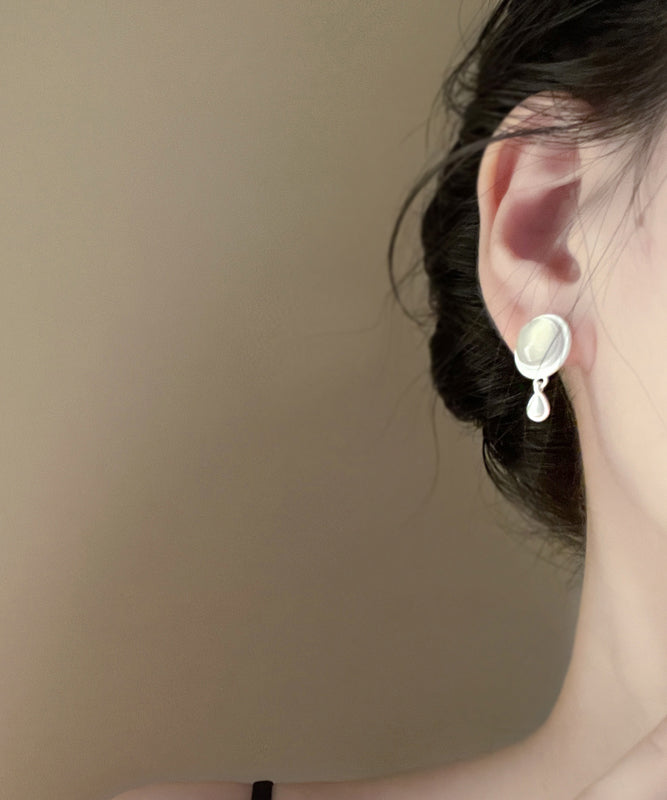 Water Brief Metal White Drop Earrings Tassel