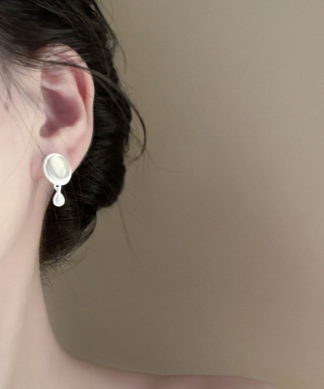 Water Brief Metal White Drop Earrings Tassel