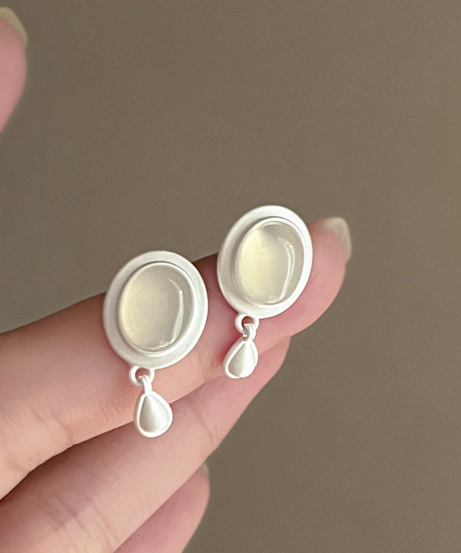 Water Brief Metal White Drop Earrings Tassel