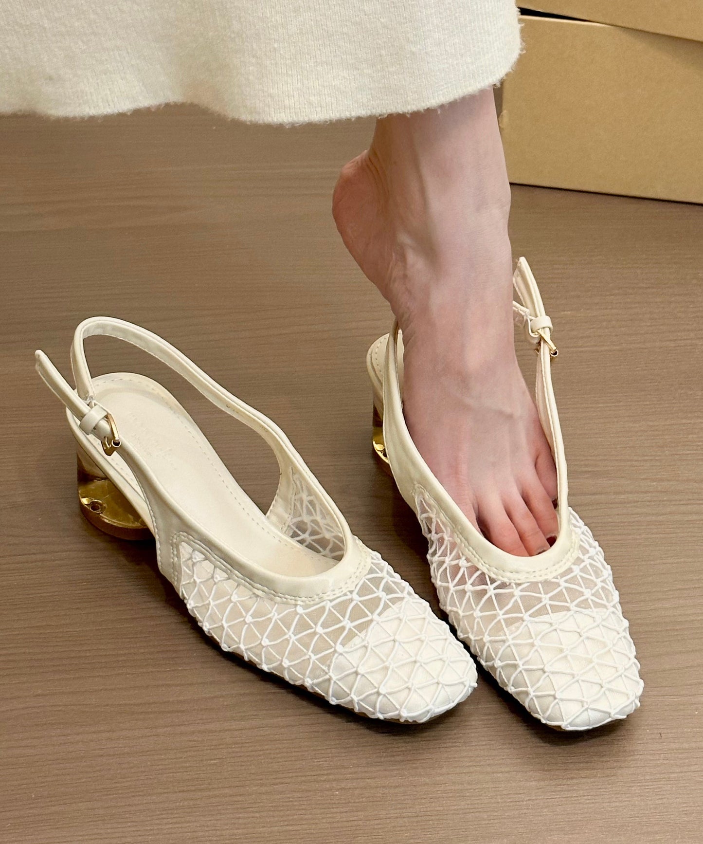 Sandals Splicing Comfortable Brown Breathable Chunky Mesh